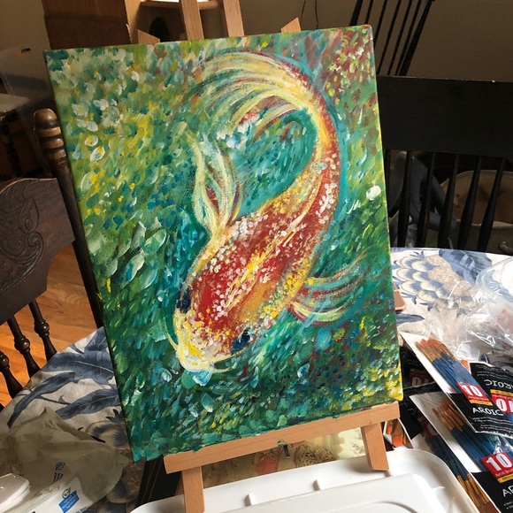 Koi fish painting wall art - Picture 3 of 6